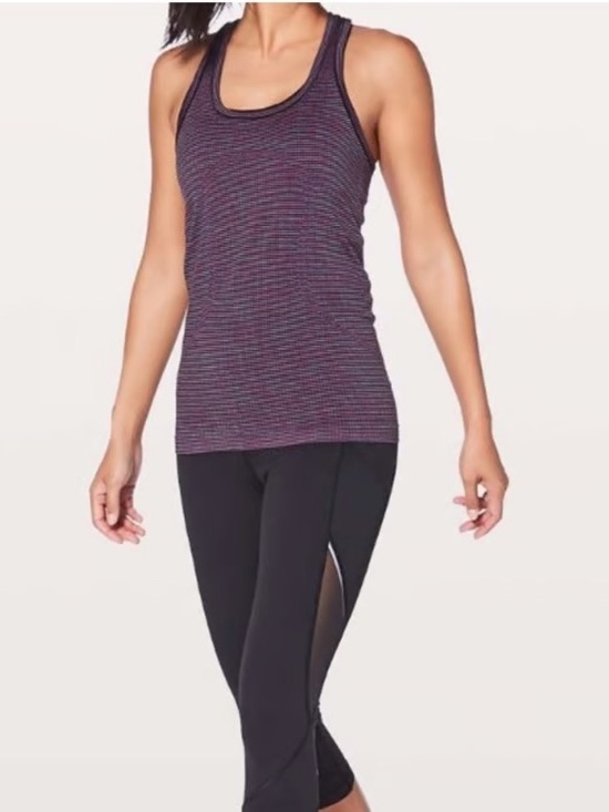 lululemon athletica Tops - Lululemon Swiftly Tech Racerback Tank in Pink Paradise Stripe Pattern| Size 6